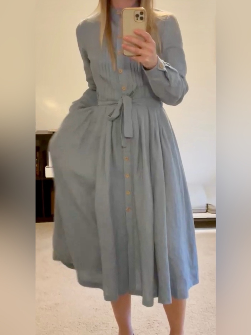 Linen midi dress